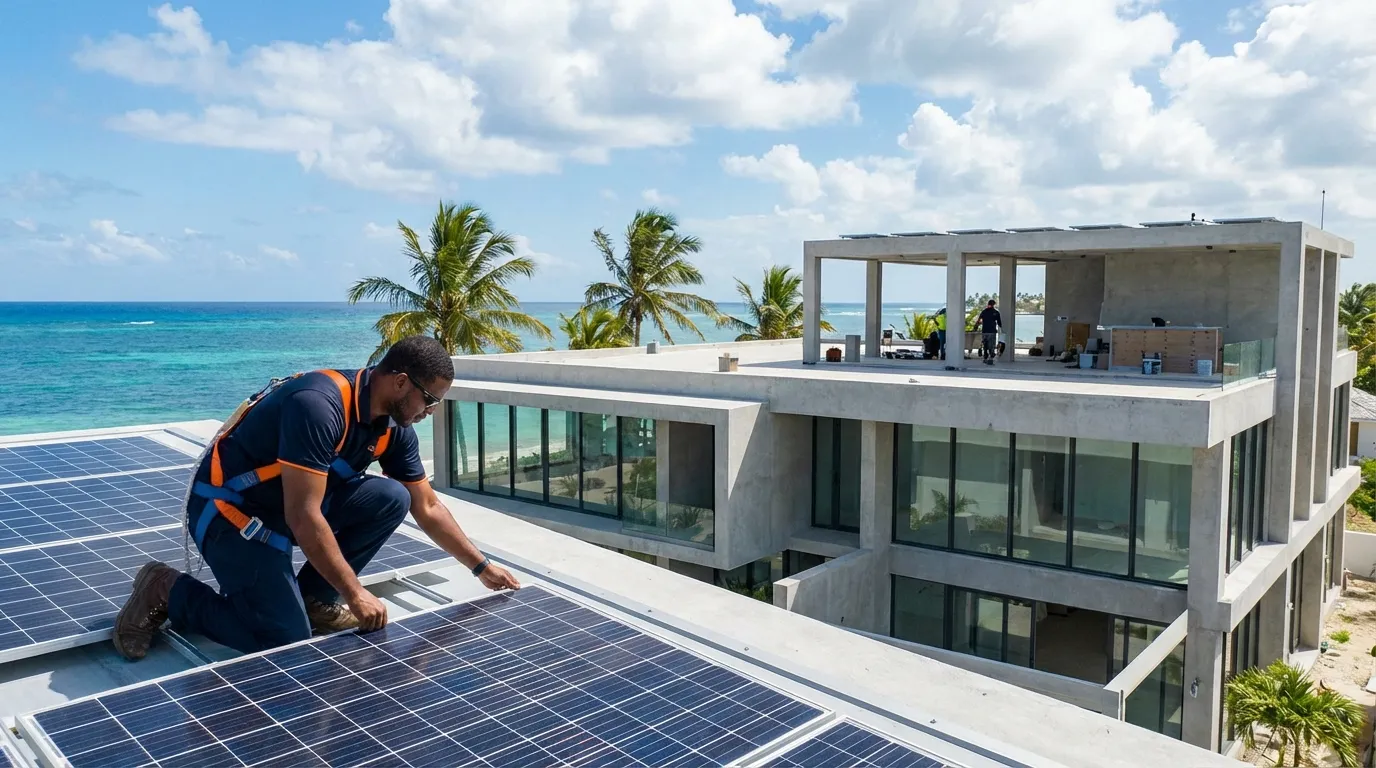 Installation solaire bâtiment professionnel