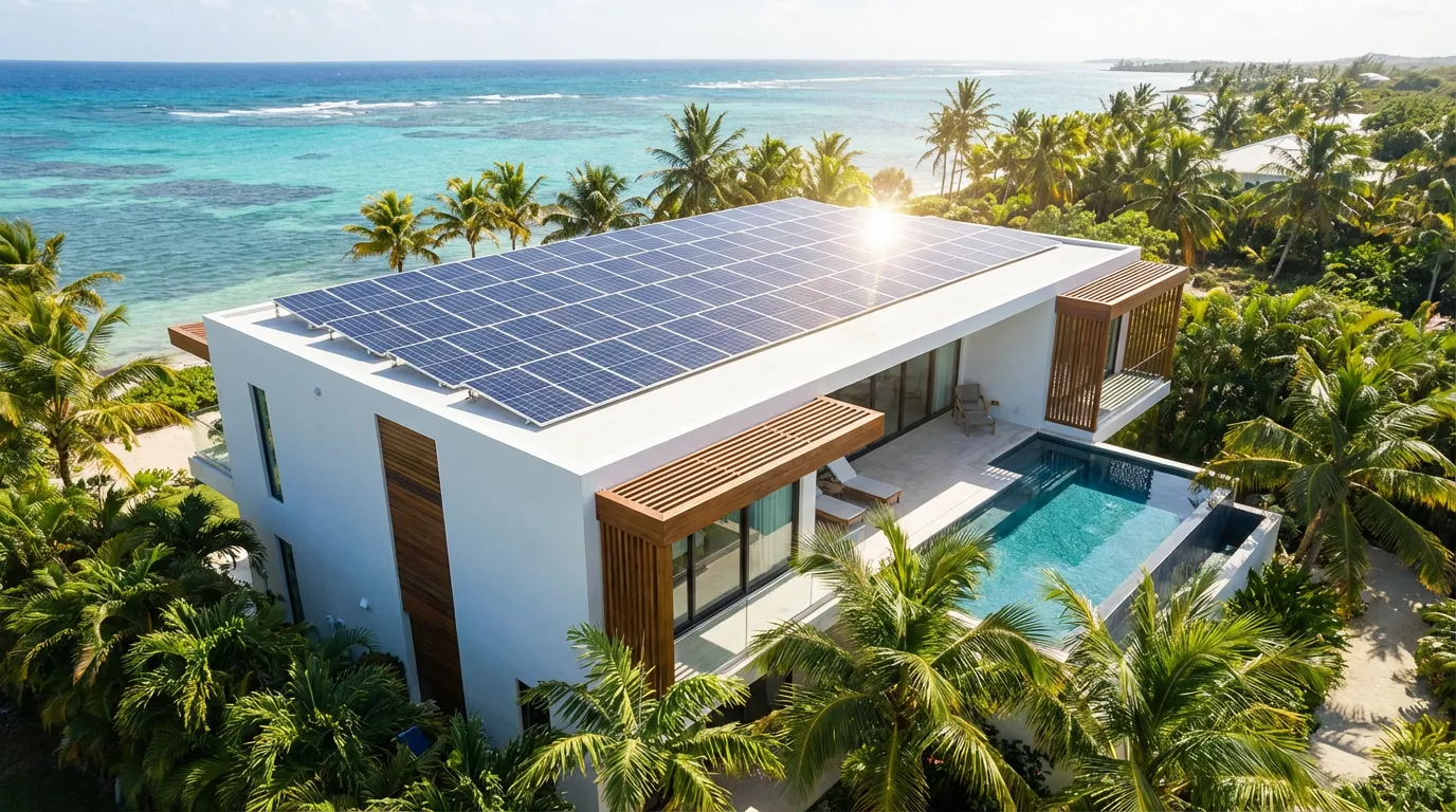 Panneaux solaires maison tropicale Martinique