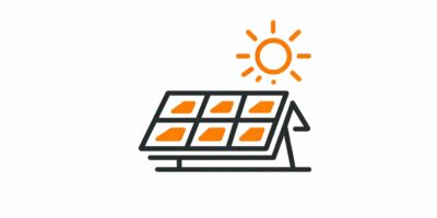 Ic&ocirc;ne panneau solaire photovolta&iuml;que &ndash; production d&rsquo;&eacute;nergie solaire en Martinique